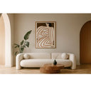 Chisholm - Modern Travertine Marble + Wood Freeform Coffee Table