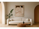 Fleury - Contemporary Cream Fabric and Walnut Sofa