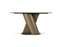 Kiefer - Modern Faux Travertine Ceramic + Bronze Console Table