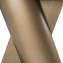 Kiefer - Modern Faux Travertine Ceramic + Bronze Console Table