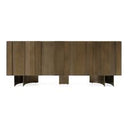 Kiefer - Modern Faux Travertine Ceramic + Bronze Dining Table