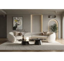 Kilmer Modern Grey Curved Fabric Sectional Sofa