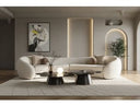 Kilmer Modern Off-White Curved Fabric Sectional Sofa