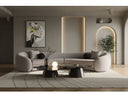 Kilmer Modern Grey Curved Fabric Sectional Sofa