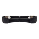 Kilmer Modern Black Curved Fabric Sectional Sofa