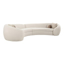 Kilmer Modern Off-White Curved Fabric Sectional Sofa