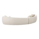 Kilmer Modern Off-White Curved Fabric Sectional Sofa