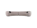 Kilmer Modern Grey Curved Fabric Sectional Sofa