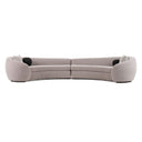 Kilmer Modern Grey Curved Fabric Sectional Sofa