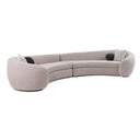 Kilmer Modern Grey Curved Fabric Sectional Sofa