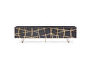 Kilson - Modern Black Oak & Champagne Gold TV Stand
