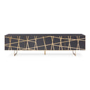 Kilson - Modern Black Oak & Champagne Gold TV Stand