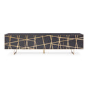 Kilson - Modern Black Oak & Champagne Gold TV Stand