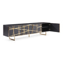 Kilson - Modern Black Oak & Champagne Gold TV Stand
