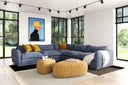 Kinsey - Modern Blue Fabric Modular Sectional Sofa-5-Piece Sectional