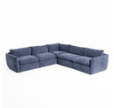 Kinsey - Modern Tan Leather Small River Rock Ottoman