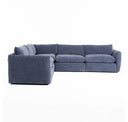 Kinsey - Modern Tan Leather Large River Rock Ottoman