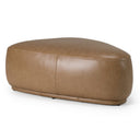 Kinsey - Modern Tan Leather Large River Rock Ottoman