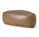 Kinsey - Modern Tan Leather Small River Rock Ottoman
