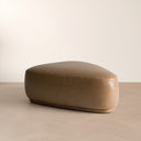 Kinsey - Modern Tan Leather Large River Rock Ottoman