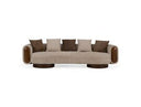 Kiran - Modern Beige + Brown Fabric Sofa