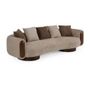 Kiran - Modern Brown + Beige Swivel Accent Chair