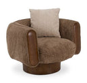 Kiran - Modern Beige + Brown Fabric Sofa