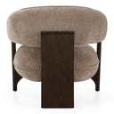Kirby - Modern Tan Fabric + Brown Oak Accent Chair