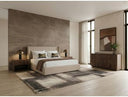 Kiro + Roma - Modern Tan Fabric + Walnut 4-Piece Bedroom Set