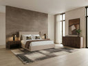 Kiro + Roma - Modern Tan Fabric + Walnut 4-Piece Bedroom Set