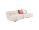 Knight - Modern Beige Fabric Curved Sectional Sofa