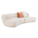 Knight - Modern Beige Fabric Curved Sectional Sofa