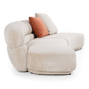 Knight - Modern Beige Fabric Curved Sectional Sofa
