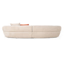 Knight - Modern Beige Fabric Curved Sectional Sofa