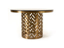 Rocky - Glam White Marble & Brush Gold Dining Table