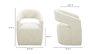Barrow Rolling Dining Chair White Mist