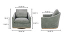 Linden Swivel Chair Slated Moss