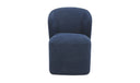 Larson Rolling Dining Chair Performance Fabric Navy Blue