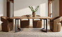 Barrow Rolling Dining Chair Tan Leather