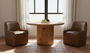 Maisie Rolling Dining Chair Tan Leather