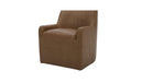 Maisie Rolling Dining Chair Tan Leather