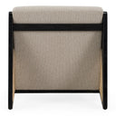 Kratz - Modern Beige Fabric + Rattan + Black Walnut Accent Chair