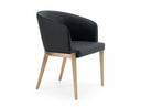 Kravitz - Modern Dark Grey Vegan Leather + Antique Brass Dining Chair