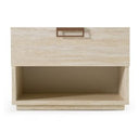 Roma + Lago - Modern Burnt Orange Velvet + Faux Travertine 4-Piece Bedroom Set