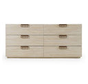Roma + Lago - Modern Burnt Orange Velvet + Faux Travertine 4-Piece Bedroom Set