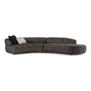 Lakota - Modern Dark Grey Fabric Curved Sectional Sofa