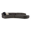Lakota - Modern Dark Grey Fabric Curved Sectional Sofa