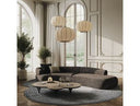 Lakota - Modern Dark Grey Fabric Curved Sectional Sofa