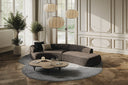Lakota - Modern Dark Grey Fabric Curved Sectional Sofa