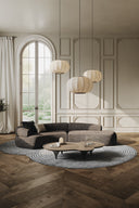 Lakota - Modern Dark Grey Fabric Curved Sectional Sofa